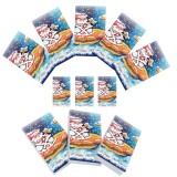 Set 11 Carnete Buzunar Mos Craciun, 100 Foi Velina, 5x8 cm, Hartie 80g/mp, Brosate, Coperta Lucioasa, Soapta Stelelor