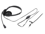 Căşti cu microfon negru Jack 3,5mm 1,8m 32&Omega; 93dB