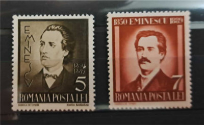 Timbre 1939 50 de ani de la moartea poetului Mihai Eminescu MNH foto