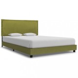 VidaXL Cadru de pat, verde, 140 x 200 cm, material textil
