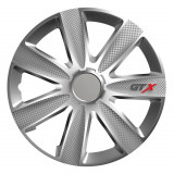Capac roata auto Versaco GTX 16 inch carbon argintiu pentru jante din otel, din ABS rezistent, montaj rapid, 1 bucata, protectie si aspect modern