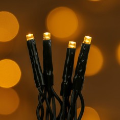 Instalație de Lumini LED Crăciun, Extensibilă, 100 Becuri, Culoare Alb Extra-Cald, Cablu Verde, Lungime 5m, Interior/Exterior (IP44)