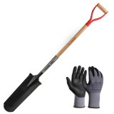 Set harlet, cazma, ingust, varf zimtat, maner lemn, 128 cm, cu manusi, RedShark