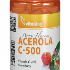 Vitamina C 500mg cu Acerola si Gust de Capsuni 40cpr Vitaking