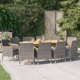 vidaXL Set mobilier de grădină cu perne, 11 piese, gri 3103603