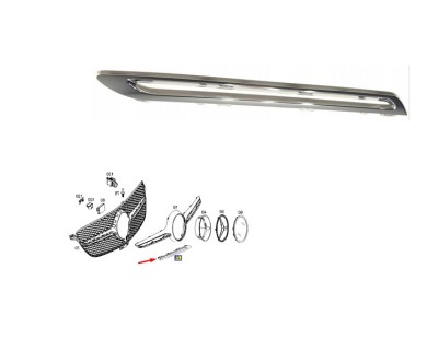 Ornament grila fata MERCEDES Clasa GLE (W166), 08.2015-03.2020, partea dreapta, crom; inferior, foto