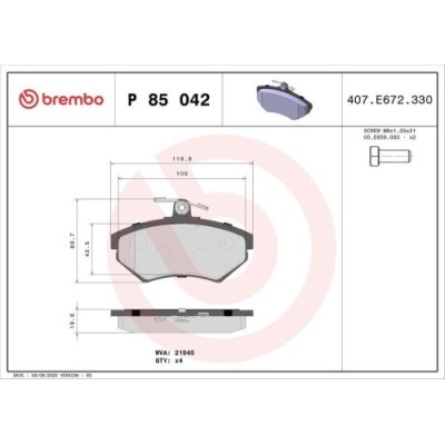 Placute frana Audi A4 B5 (8d2) 11.94-12.01; Vw Passat B5 (3b2) 08.96-12.01, Fata, BREMBO foto