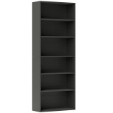 HOMCOM Bibliotecă raft de depozitare 6 niveluri cu rafturi reglabile pentru living, dormitor, birou, 60x24x158,5cm, negru | Aosom Romania