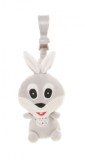 Jucarie de plus pentru carucior/patut 4Baby SQUEEZE Iepurasi Gri
