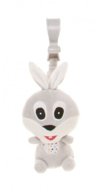 Jucarie de plus pentru carucior/patut 4Baby SQUEEZE Iepurasi Gri foto