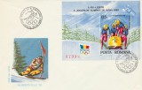 1992 Romania - FDC J.O. de Iarna Albertville, colita nedantelata LP 1276