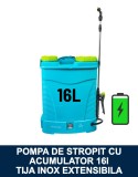 Pompa de stropit / Vermorel electric 16L cu acumulator, tija extensibila din inox