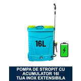 Pompa de stropit / Vermorel electric 16L cu acumulator, tija extensibila din inox