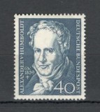 Germania.1959 100 ani moarte A.Freiherr von Humboldt-botanist si geograf MG.140, Nestampilat