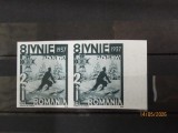 ROMANIA 1937 LP 119 L-UFSR 1937-2L+1 L VERDE NEDANTELAT PERECHE MNH