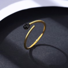 Bijuterie Deosebita - Inel Reglabil Din Argint 925, Placat Aur 14K, Model