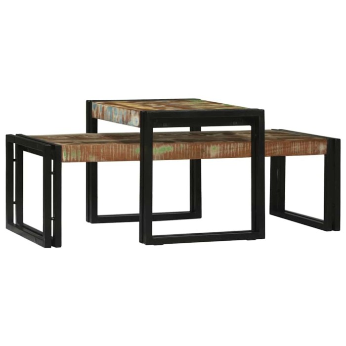 vidaXL Masă de cafea 2 pcs Multicolour Lemn masiv reciclat 4104723