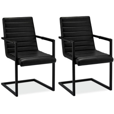 Set of 2 Black Dining Chairs Fanny foto