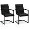 Set of 2 Black Dining Chairs Fanny