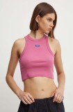 Hugo Blue top femei, culoarea roz, 50511450