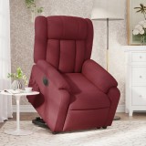 VidaXL Fotoliu electric rabatabil cu ridicare, roșu vin, textil