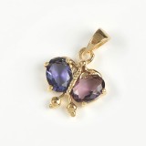Pandantiv placat fluture cu pietre mov