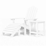 Cumpara ieftin Scaun de gradina Adirondack cu masa si taburet, alb, HDPE