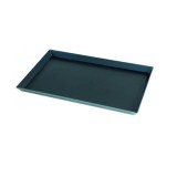 Tava rectangulara din otel albastru pentru pizza-margini inclinate