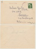 ROMANIA 1945 plic rarisim din Ardealul de Nord francat cu timbru supratiparit Posta Salajului 2P/1P circulat din Simleu la Huedin