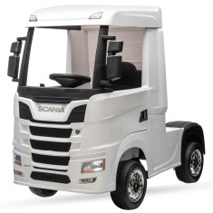Camion electric pentru copii, SCANIA R-SERIES, 4x4, 180W, 12V 14Ah, echipare PREMIUM, alb foto