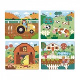 Set puzzle cu 4 modele - La ferma, Vilac