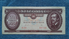 100 Forint 1989 Ungaria foto