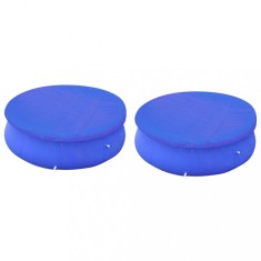 vidaXL Huse de piscine supraterane, 2 buc., rotunde, 300-367 cm 3082799