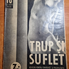 revista trup si suflet 21 august 1936-revista pentru sanatatea si frumusete