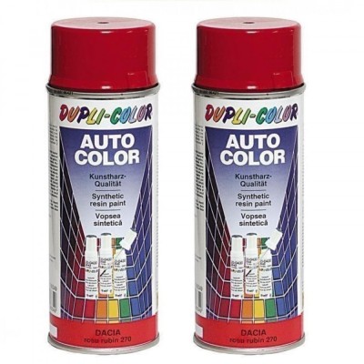 Pachet 2 x Vopsea Spray Auto Dacia Rosu 270 Dupli-Color 350 ml foto