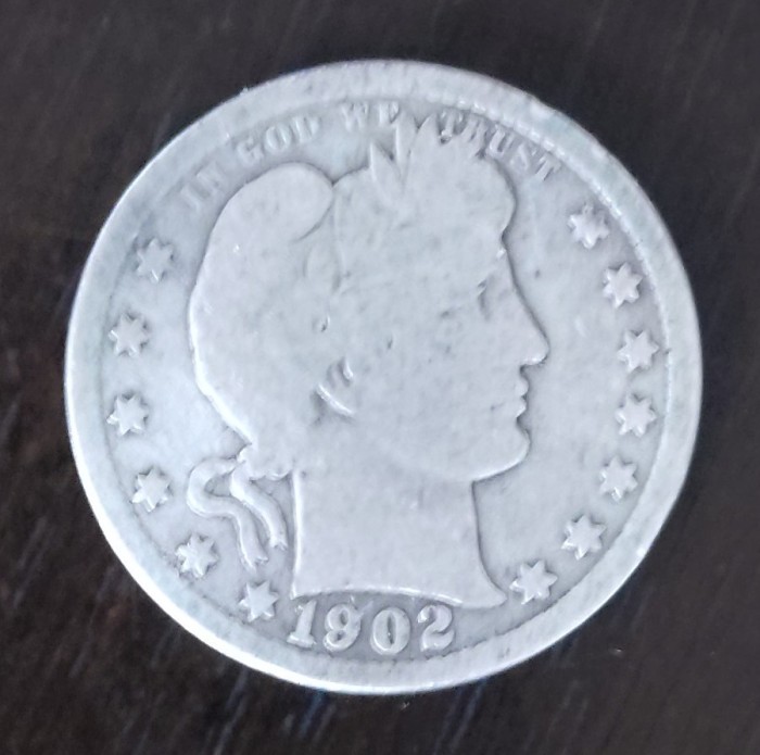 Moneda SUA - Quarter Dollar 1902 - Argint