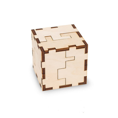 Set constructie mini cu mecanism Puzzle 3D JIGSAW CUBE-3D din lemn 24 piese @ EWA EduKinder World foto