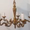 Superb candelabru antic din bronz masiv cu 5 brațe in stil francez,piesa cu o lucrătură de o foarte mare finețe,stare excelentă,