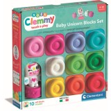 Clementoni - Set de joaca educational Soft Clemmy Unicorn cu 10 cuburi de