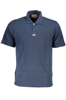 La Martina Tricou polo barbati, cu mini logo brodat pe centru, Regular Fit, Bleumarin, S foto