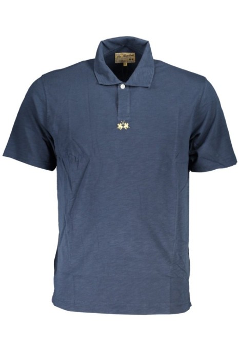 La Martina Tricou polo barbati, cu mini logo brodat pe centru, Regular Fit, Bleumarin, S