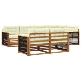 vidaXL Set de canapele de exterior cu pernă 7 pcs Natural și Crem 3383473