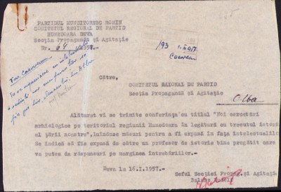 HST A788 Conferință arheologie Deva 1957 foto