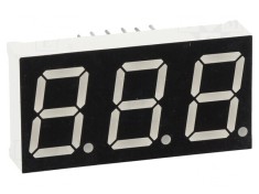 Afișaj LED 7 Segmente 14,2mm Verde 3 Cifre
