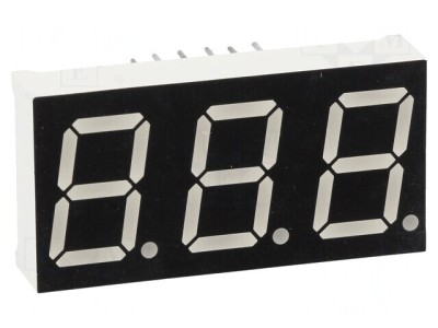 Afișaj LED 7 Segmente 14,2mm Verde 3 Cifre foto