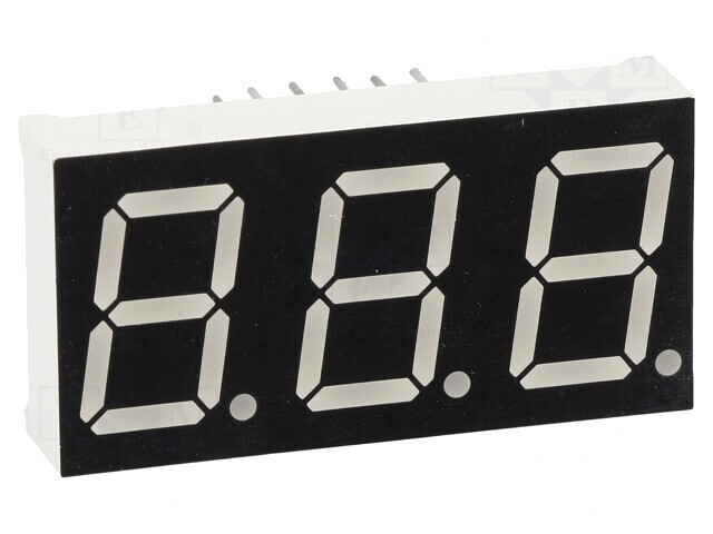 Afișaj LED 7 Segmente 14,2mm Verde 3 Cifre