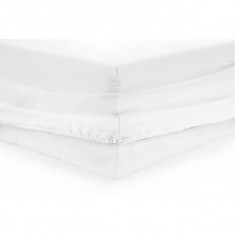 Cearceaf de pat cu elastic alb dimensiune 90x200 cm 100% bumbac foto