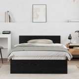 VidaXL Cadru de Pat cu Tăblie Stejar Negru 120 x 190 cm Lemn compozit