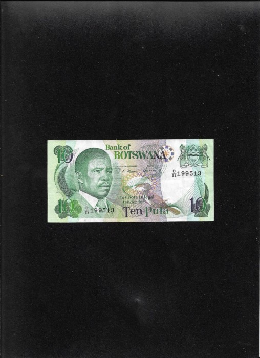 Rar! Botswana 10 pula 1982 P#9c seria199513