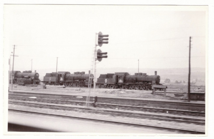 1374 - Train, LOCOMOTIVE, Romania - old postcard, real PHOTO - unused - 1960